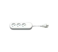 Goobay 77619 3-Way Power Strip Denmark, 1.5 m Cable Length, White