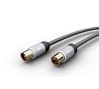 goobay 78116 SAT Antenna Cable with Gold-Plated F-Connectors, SAT Coaxial Cable, Coaxial Cable for Analogue and Digital Reception, 3.0 Metres