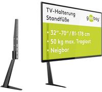 goobay 78770 TV Stand for TVs and Monitors Between 32 Inches / 70 Inches (81 - 180 cm) / Tilt Height Adjustable / TV Stand Flat & Curved up to 50 kg, Black, 32 - 70 Inches