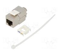 79448 RJ45 Module Trapezoid Silver Cat: 6a to Cable RJ45 Female 8p8c GOOBAY