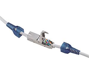 Goobay 79579 Toolless Cable Connector "Slim" CAT 6A STP Shielded for Connecting Two Network Installation Cables