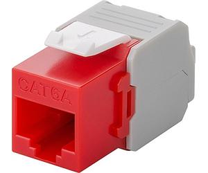Goobay 90689 Keystone Module, RJ45, CAT 6a, UTP, Red