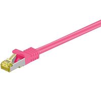 goobay 91569 RJ45 Patch Cable CAT 6A S/FTP (PiMF) with CAT 7 Raw Cable / 500 MHz Network Cable/Internet Cable RJ 45 Connector/LAN Cable/Magenta 0.25 m