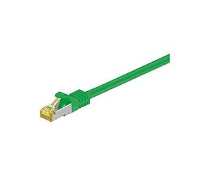 Goobay 91577 RJ45 Patch Cord with CAT 7 Raw Cable, CAT 6A, S/FTP PiMF, Green, 0.5m Length
