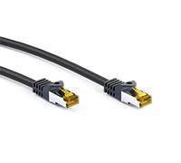 goobay 91671 RJ45 Patch Cable CAT 6A S/FTP (PiMF) with CAT 7 Raw Cable / 500 MHz Network Cable/Internet Cable RJ 45 Connector/LAN Cable Black 25 m