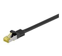 Goobay 92648 RJ45 Patch Cable with CAT 7 Raw Cable, Double Shielded, S-FTP up to 600 Mhz, Halogen-Free, Copper Cable Plug, Gold-Plated Contacts, 0.5 m, Black