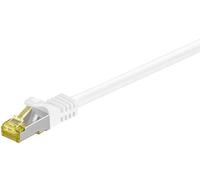 Goobay 92661 RJ45 Patch Cable with CAT 7 Raw Cable Double Shielded S-FTP up to 600 MHz Halogen-Free Copper Cable Connectors Gold-Plated Contacts 1 m White