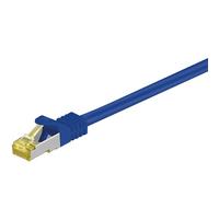Goobay 92679 RJ45 Patch Cable with CAT 7 Raw Cable Double Shielded S-FTP up to 600 MHz Halogen-Free Copper Cable Connectors 10 m Blue