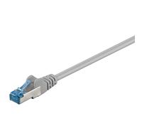 Goobay 92688 CAT 6a Patch Cable, Ethernet Cable, Double Shielded, S-FTP up to 10,000 Mbits, 500 Mhz, Halogen-Free Copper Cable, RJ-45 Plug, Gold-Plated Contacts, 3 m, Grey