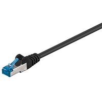 Goobay 92698 CAT 6a Patch Cable, Ethernet Cable, Double Shielded, S-FTP up to 10000 Mbits, 500 Mhz, Halogen-Free Copper Cable, RJ-45 Connectors, Gold Plated Contacts, 1.5 m, Black