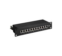 Goobay 93796 CAT 6a 25.4cm Length Patch Panel, Black, 12 Port
