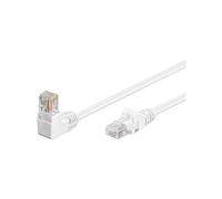 goobay 94165 CAT 5e 90 Degree Angle Ethernet Cable, U/UTP Network Cable, CCA Copper Blend, 1 x RJ45 90° (8P8C) Connector, 3 Metres, White