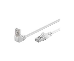 goobay 94178 CAT.5e F/UTP Patch Cable 90° Upwards Angled Straight/Upward Angled Network Cable Double Shielded 1 m White