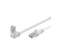 Goobay 94180 CAT 5e F/UTP Patch Cable 90° Upwards Angled Straight/Upward Angled Network Cable Double Shielded, 3 m White