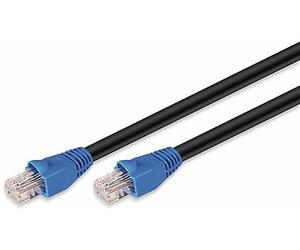 Goobay 94396 Outdoor Patch Cable CAT 6 Cable / 2-fold PE Sheath Waterproof / RJ45 Plug Ethernet Cable/Outdoor Network Cable 60m / Black/LAN Cable 60m