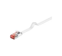 goobay 94913 CAT 6 Flat-Patch Cable, U/FTP, White, 0.25 m Length