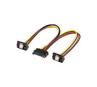 Goobay 95115 PC Y Power Cable/Adapter, SATA 1x Male to 2x Female 90°, 0.2m Length
