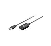 goobay 95119 Active USB 2.0 Extension Cable, Black, 10m Length
