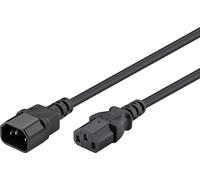 Manhattan Power Cord/Cable C14 Male to C13 Female (kettle lead) Monitor to CPU 1m 10A Black Lead Lifetime Warranty