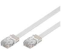 Goobay 95156 CAT 6 Flat-Patch Cable, U/UTP, White, 10 m Length