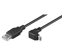 Goobay 95343 USB 2.0 Hi-Speed Cable, 90° Clip, Black, 0.15m Length