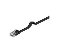 Goobay 95383 CAT 6 Flat-Patch Cable, U/UTP, Black, 15 m Length