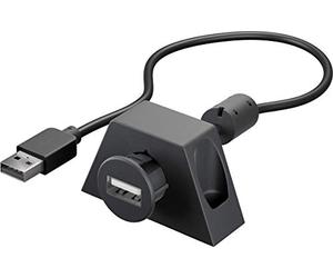 Goobay 95444 USB 2.0 Hi-Speed Extension Cable with Mounting Bracket, Black, 0.6m Length