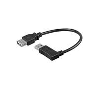 Goobay 95701 USB 2.0 Hi-Speed Extension Cable, 90° Clip, Black, 0.15m Length