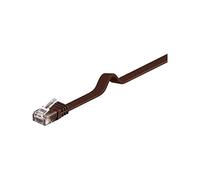 Goobay 95894 CAT 6 Flat-Patch Cable, U/UTP, Dark Brown, 2 m Length