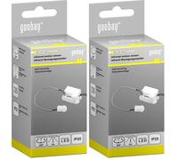 goobay 96006 Mini Infrared Motion Sensor Indoor - Miniature Design for Almost Invisible Flush Mount (UP) Installation - 360° Detection Range - Range 6m - White (Pack of 2)
