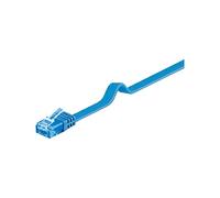 goobay 96306 CAT 6A U/UTP Flat-Patch Cable, Blue, 1m Length