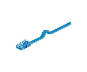 goobay 96306 CAT 6A U/UTP Flat-Patch Cable, Blue, 1m Length