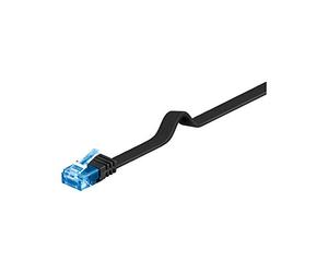 Goobay 96312 CAT 6A U/UTP Flat-Patch Cable, Black, 1m Length