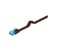 goobay 96326 CAT 6A U/UTP Flat-Patch Cable, Dark Brown, 2m Length