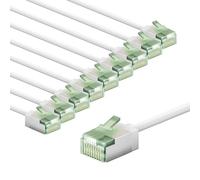 goobay CAT 8.1 network cable in a set of 10/shielded patch cable, super-flexible, U/FTP/CU Ethernet cable, PiMF, LSZH/Cat 8.1 cable with 10Gbits / white / 10x0.15m, 79492