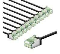 goobay CAT 8.1 network cable in a set of 10/shielded patch cable, super-flexible, U/FTP/CU Ethernet cable, PiMF, LSZH/Cat 8.1 cable with 10Gbits / black / 10x0.15m, 79491