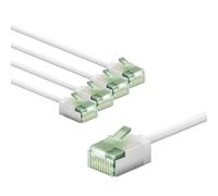 goobay CAT 8.1 network cable in a set of 5/shielded patch cable, super-flexible, U/FTP/CU Ethernet cable, PiMF, LSZH/Cat 8.1 cable with 10Gbits / white / 5x0.25m, 79453