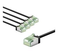 goobay CAT 8.1 network cable in a set of 5/shielded patch cable, super-flexible, U/FTP/CU Ethernet cable, PiMF, LSZH/Cat 8.1 cable with 10Gbits / black / 5x0.25m, 79452