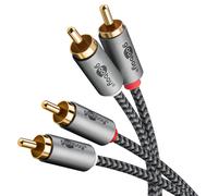 goobay Cinch Kabel 3,0 m silber, schwarz, 1 St. NEW