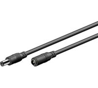 goobay DC extension cable 1.5m - 5.5x2.5mm, connector and plug, black, for 5-24V and up to 5A, ideal for LEDs, routers, cameras, 76672