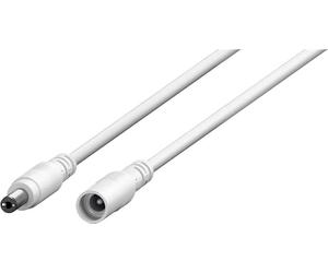 goobay DC extension cable 1.5m - 5.5x2.5mm, connector and plug, white, for 5-24V and up to 5A, ideal for LEDs, routers, cameras, 76678
