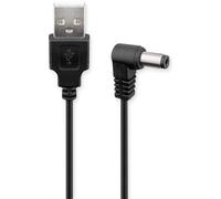 Goobay DC power cable, mains cable, connection cable - USB plug to DC hollow plug, 5.5x2.1mm, 5V, black, 1.5m - 55159