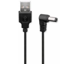 Goobay DC power cable, mains cable, connection cable - USB plug to DC hollow plug, 5.5x2.1mm, 5V, black, 1 m - 55158