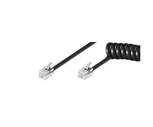 Goobay dif Telephone Handset Spiral Cable Flat Cable with RJ10 Connector (4P4C) to RJ10 Connector (4P4C)