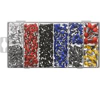 goobay Ferrules Set 1200 Pieces, Insulated Cable Ferrules 0.5-10 mm², 8 Types in Assortment Box, Tinned Brass Ferrules with PP Collar for Crimping - 80210