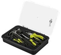 goobay Hand Tool Set 26 Pieces Mobile Tool Set for DIY Work and on the go - 2 Screwdrivers, bit Set, Screwdriver with bit Holder, Combination Pliers 6" and Batten Hammer in a Tool case - 77845