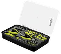 goobay Hand Tool Set 49 Pieces Mobile Tool Set for DIY Work and on The Go - Screwdriver, Bit Set, Sockets, Bit Holder, Bit Extension, Side Cutters, Needle-Nose Pliers, Tool Case - 77846