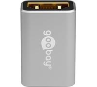 Goobay - HDMI Adapter Coupling/Angled Plug Socket 8K@60Hz & 4K@120Hz to socket Extension Adapter 48Gbits/HDR, ARC, Gold Plated, 72008