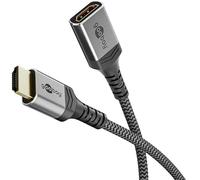 goobay HDMI extension 8K@60Hz & 4K 120Hz, extended plug to socket with Ethernet, extension cable compatible with UHD eARC, HDR for TV stick, television, game console, 5m - 79108