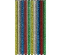 goobay Hot glue gun glitter sticks 11x200 mm, 10 pcs, 5 colours, glue sticks for standard glue guns, hot glue sticks, quick-drying, for model making, handicrafts and DIY projects - 77855